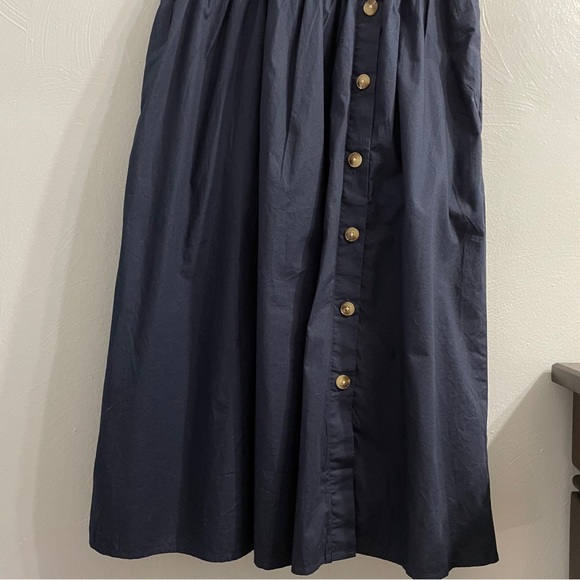 J.Crew Rosina Poplin Button Front Wrap Dress Navy, Size 12 midi lenght cotton - Picture 7 of 13